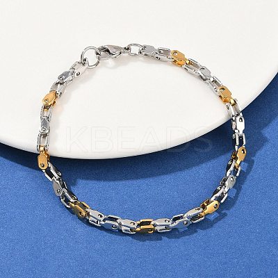 201 Stainless Steel Link Chain Bracelets for Men Women BJEW-B143-03GP-1