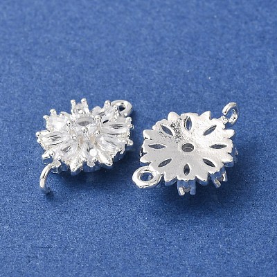 Brass Pave Clear Cubic Zirconia Connector Charms CU-CBAEC99-09S-1