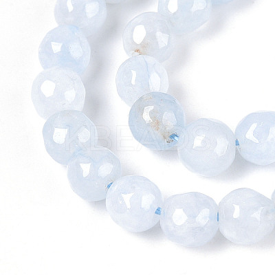 Dyed Natural White Jade Beads Strands X-G-T139-6mm-60-24-1