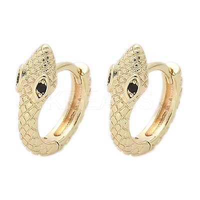 Brass Cubic Zirconia Hoop Earrings EJEW-Q014-08G-1