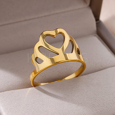 Personality Special-Interest 304 Stainless Steel Finger Rings for Women FS-WG32BFC-02-1