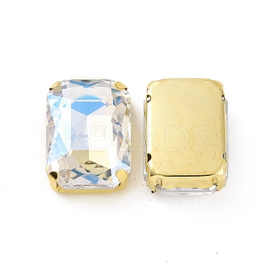 Rectangle Octagon Shape Sew on Glass Rhinestone LS-X1-DIY-E062-01G-04-1
