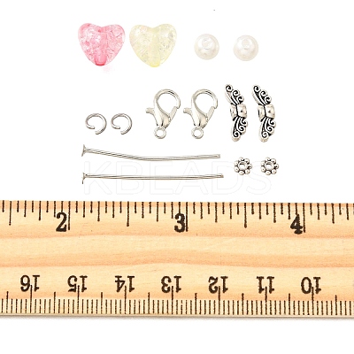 DIY ABS Plastic Imitation Pearl Angel Pendant Making Kits DIY-FP0001-44-1
