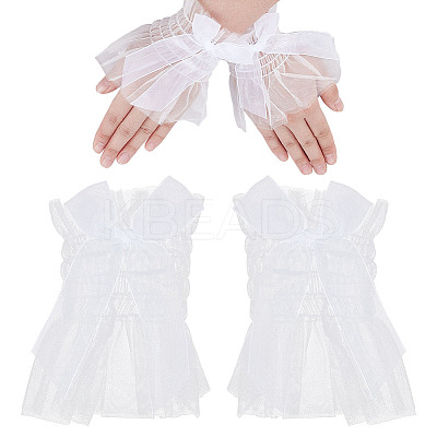 Bowknot Nylon Lace Sleeves DIY-WH0888-538A-1
