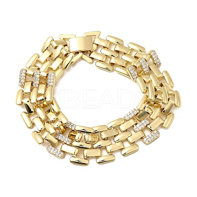 Brass Watch Band Chain Bracelets for Men Women BJEW-H630-11G-1