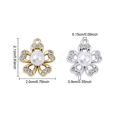 20Pcs 2 Colors Alloy Crystal Rhinestone Pendants FIND-YW0008-20-1