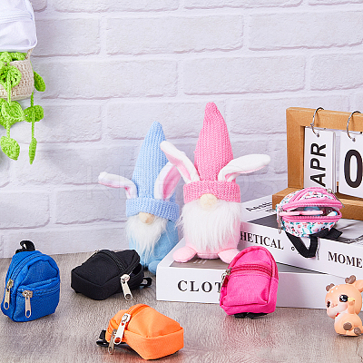 6Pcs 6 Colors Casual Mini Cloth Doll Backpack AJEW-GF0008-36B-1