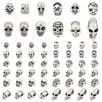 96Pcs 12 Style Tibetan Style Alloy Beads FIND-AR0004-02-1