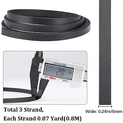 3Pcs Flat Leather Jewelry Cord WL-GF0001-16D-02-1