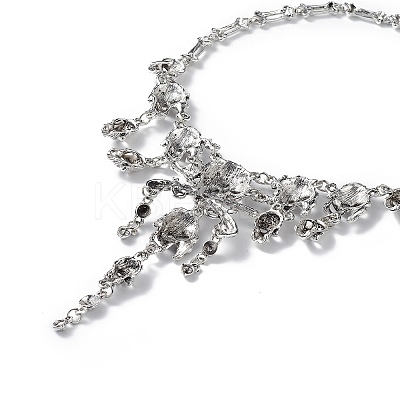 Alloy Skull Bib Necklace LS-NJEW-L175-01AS-1