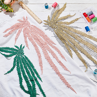 4Pcs 4 Colors Polyester Embroidery Ornament Accessories DIY-NB0008-29A-1
