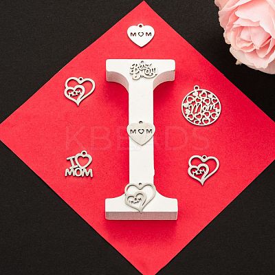 Non-Tarnish 30Pcs 5 Style Mother's Day Theme STAS-LS0001-85-1