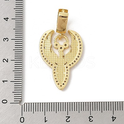 Brass Micro Pave Cubic Zirconia Pendants KK-U047-09G-1