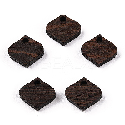 Natural Wenge Wood Rhombus Charms WOOD-T023-27-1