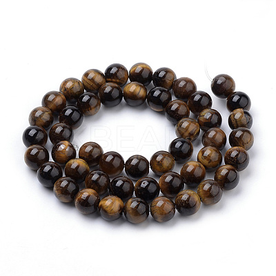 Natural Tiger Eye Beads Strands G-S259-21-8mm-1