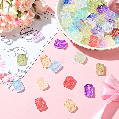 60Pcs Transparent Spray Painted Glass Beads EGLA-YW0005-31-1