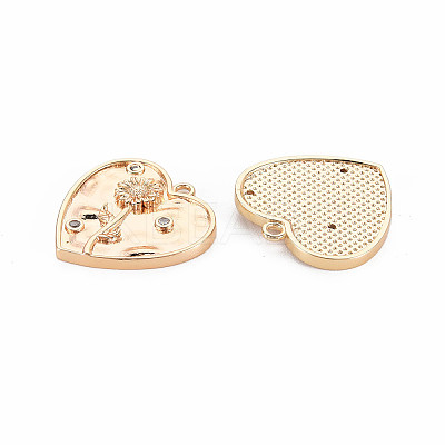 Brass Micro Pave Clear Cubic Zirconia Pendants KK-S364-179-1