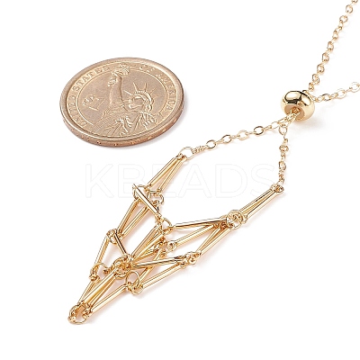 Brass Imitation Macrame Pouch Necklace Makings AJEW-TA00003-1