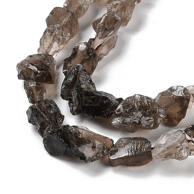 Raw Rough Natural Smoky Quartz Beads Strands G-B065-C17-1