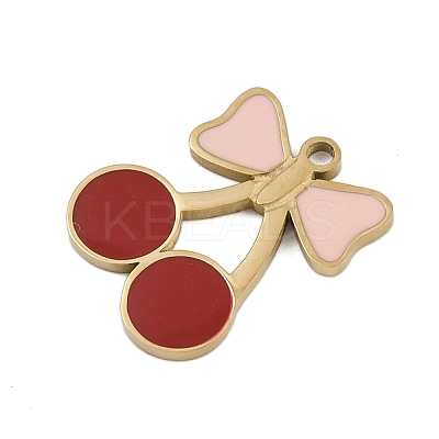 304 Stainless Steel Enamel Pendants STAS-I338-01G-02-1