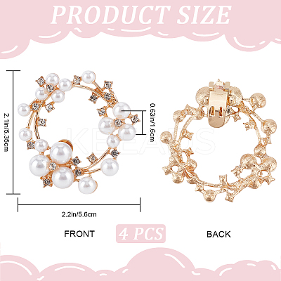 4Pcs Alloy Rhinestone Shoe Decorations FIND-GF0006-58-1