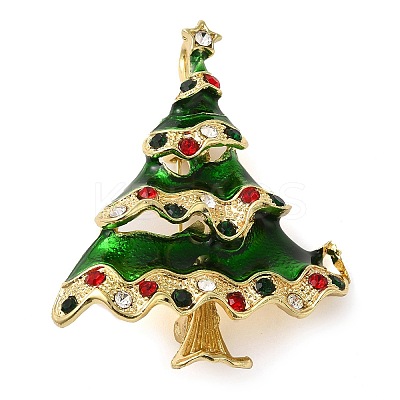 Christmas Alloy Colorful Rhinestone Brooches LS-JEWB-U009-10D-1