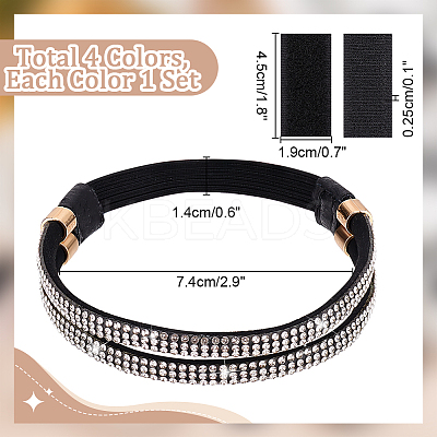 4 Bags 4 Colors Elastic Polyester Shoelace Bands FIND-PH0020-45-1