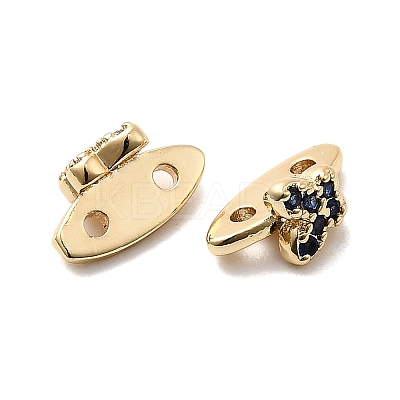 Brass Micro Pave Cubic Zirconia Butterfly Spacer Bars KK-H089-03G-1