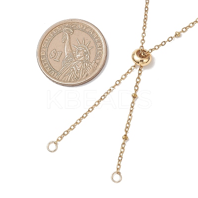 304 Stainless Steel Cable Chain Satellite Chain Slider Necklace Making AJEW-JB01511-01-1
