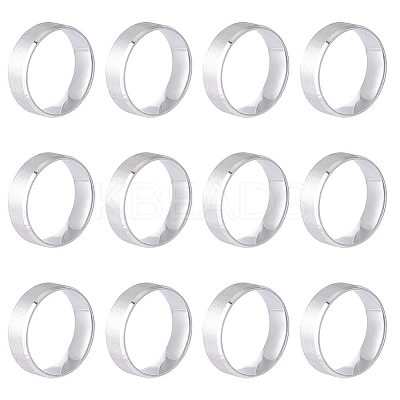 12Pcs 201 Stainless Steel Plain Band Ring for Men Women RJEW-UN0002-44B-1