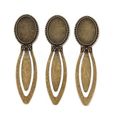 Vintage Tibetan Style Alloy Bookmarks Cabochon Settings TIBE-Q032-27AB-NR-1