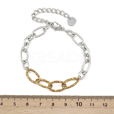 304 Stainless Steel Link Chain Bracelets for Women LS-BJEW-K291-02GP-1