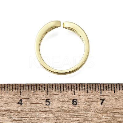 Brass Micro Pave Clear Cubic Zirconia Open Cuff Rings for Women RJEW-F179-06G-1