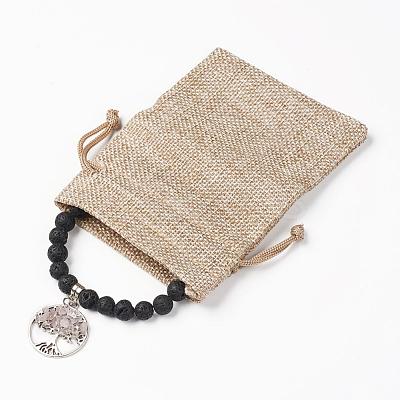 Natural Gemstone Charm Bracelets BJEW-JB03252-1
