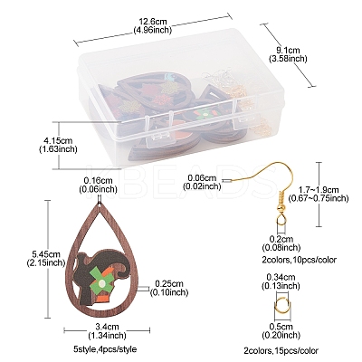 DIY Thanksgiving Day Teardrop Earring Making Kit WOOD-FS0001-07-1