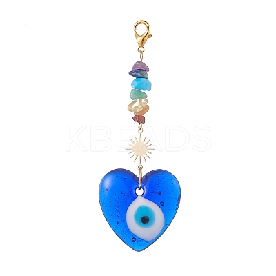 Evil Eye Lampwork Pandant Decorations HJEW-JM01001-02-1