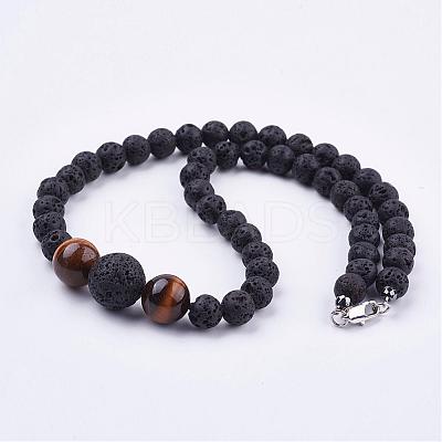 Natural Gemstone Beaded Necklaces NJEW-JN01940-1