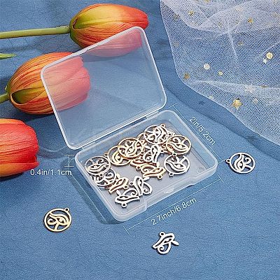 24Pcs 2 Style 201 Stainless Steel Pendants STAS-SC0003-58-1