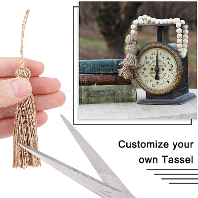 20Pcs Natural Jute Style Tassel AJEW-GF0005-13-1