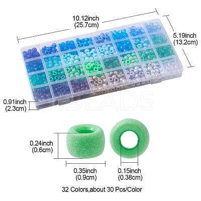 960Pcs 32 Style Transparent & Opaque Plastic Beads KY-YW0001-43-1