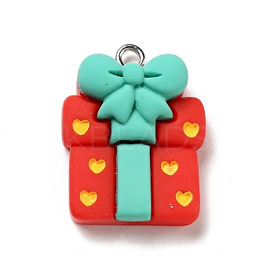 Christmas Opaque Resin Pendants X-RESI-G043-A04-1