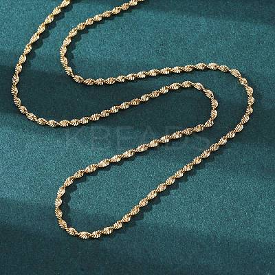Brass Singapore Chains Necklace for Women LS-NJEW-P265-27G-1