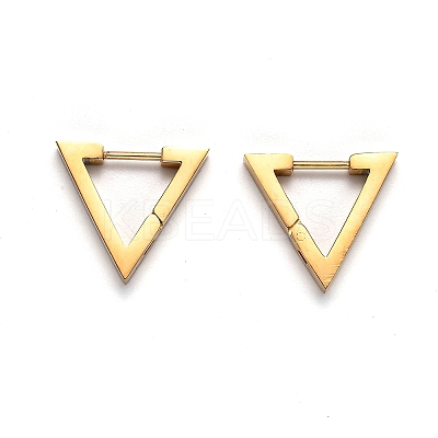304 Stainless Steel Triangle Huggie Hoop Earrings STAS-J033-02B-G-1