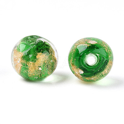 Handmade Gold & Silver Foil Glass Beads FOIL-N030-03A-01F-1
