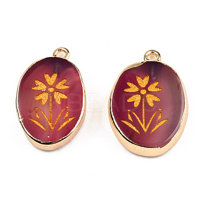 Natural Agate Pendants G-N326-154F-1