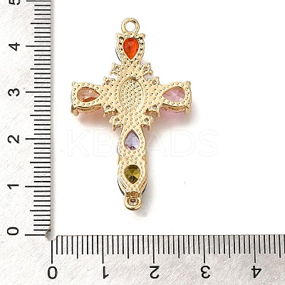 Rack Plating Brass Micro Pave Cubic Zirconia Links X-KK-P287-51G-04-1
