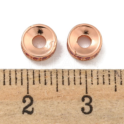 Brass Cubic Zirconia Spacer Beads KK-L215-004B-RG01-1