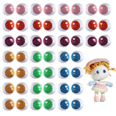 48Pcs 12 Colors Glass Craft Eyes Cabochons DIY-CA0007-13-1