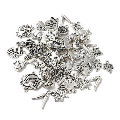 54Pcs 9 Style Thanksgiving Day Tibetan Style Alloy Pendants Sets TIBEP-FS0001-14-1