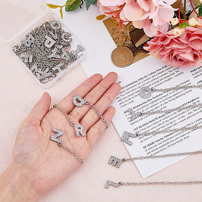 Letter A~Z Alloy Micro Pave Cubic Zirconia Cup Handle Pendant Decorations HJEW-AB00409-1